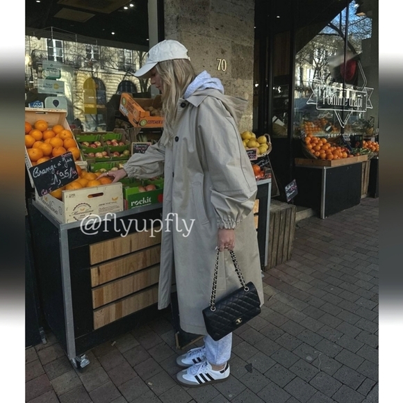 Zara hooded * oversized long camel trench jacket NWT - Picture 10 of 12